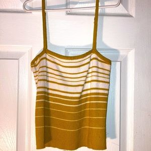 yellow & white striped tank top